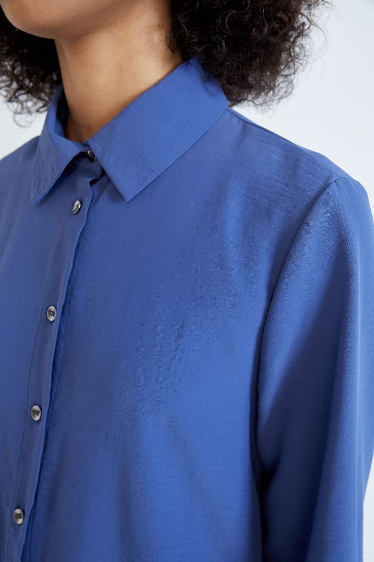 Regular Fit Basic Uzun Kollu Gömlek Tunik
