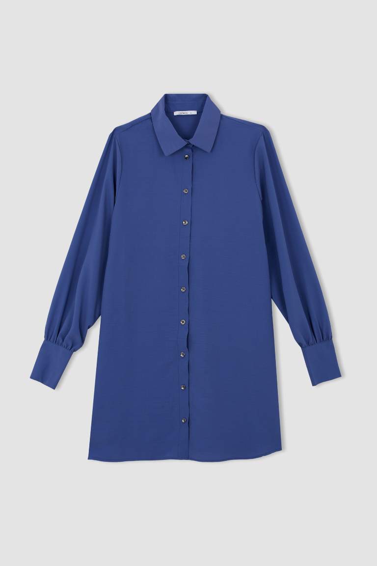 Regular Fit Basic Uzun Kollu Gömlek Tunik
