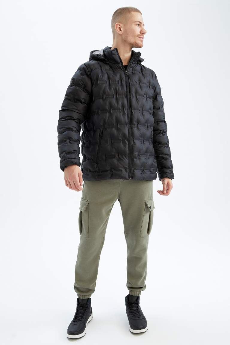 DeFactoFit Regular Fit Kapüşonlu Şişme Mont