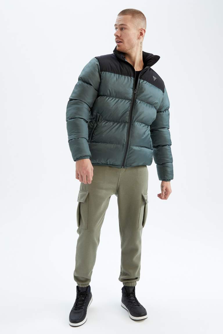 Su İtici Rüzgar Geçirmez DeFactoFit Oversize Fit Dik Yaka Mont