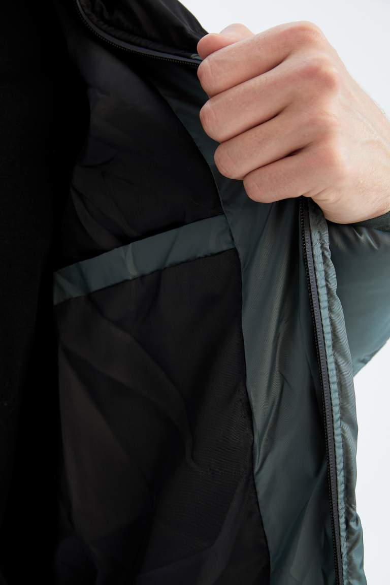 Su İtici Rüzgar Geçirmez DeFactoFit Oversize Fit Dik Yaka Mont