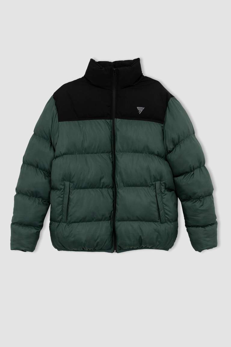 Su İtici Rüzgar Geçirmez DeFactoFit Oversize Fit Dik Yaka Mont