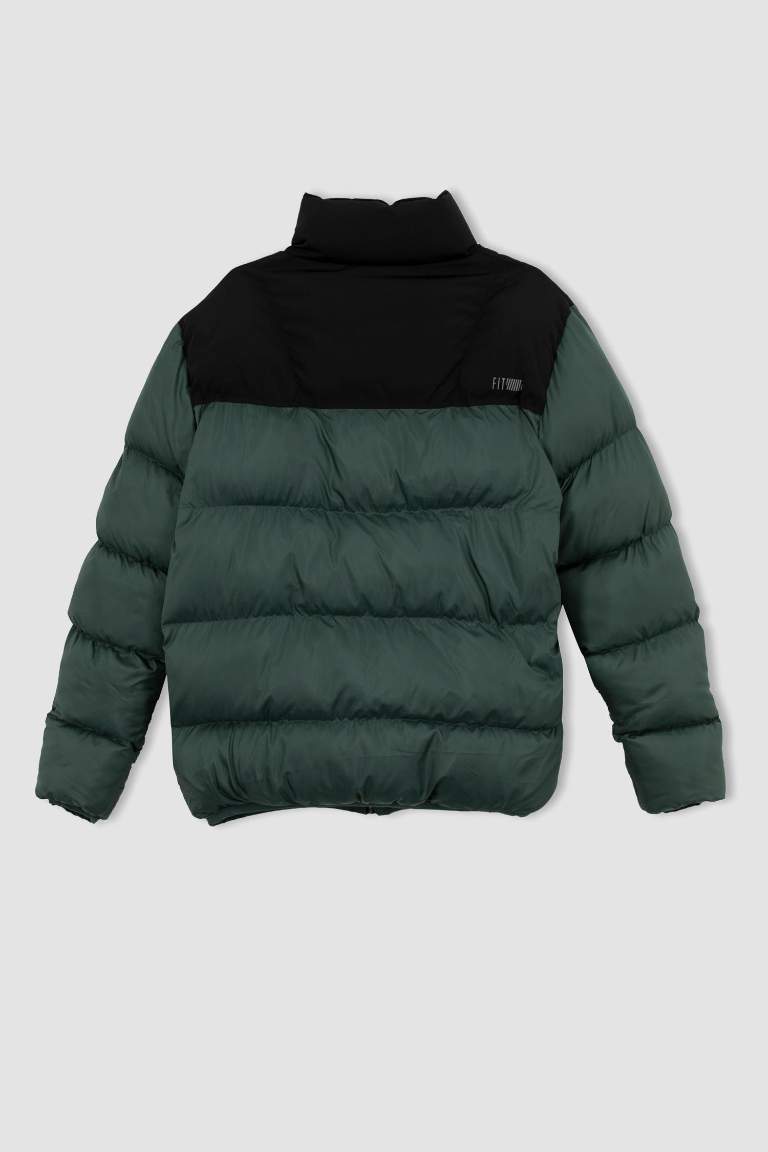 Su İtici Rüzgar Geçirmez DeFactoFit Oversize Fit Dik Yaka Mont