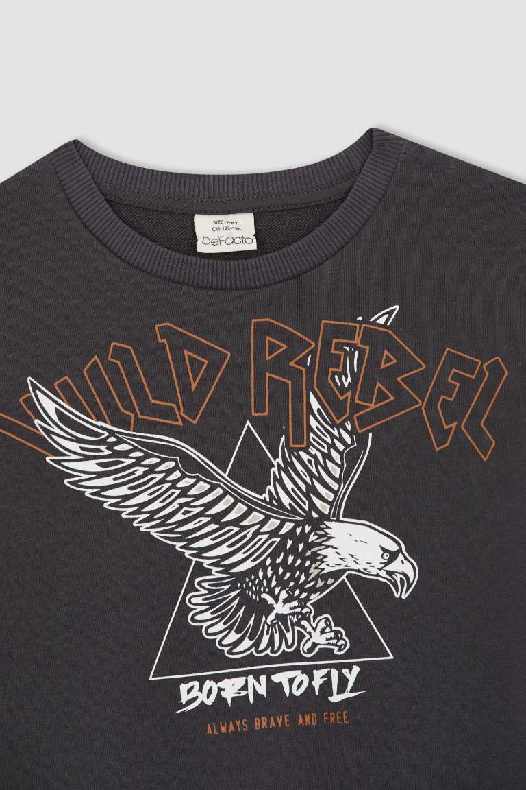 Erkek Çocuk Bisiklet Yaka Sweatshirt