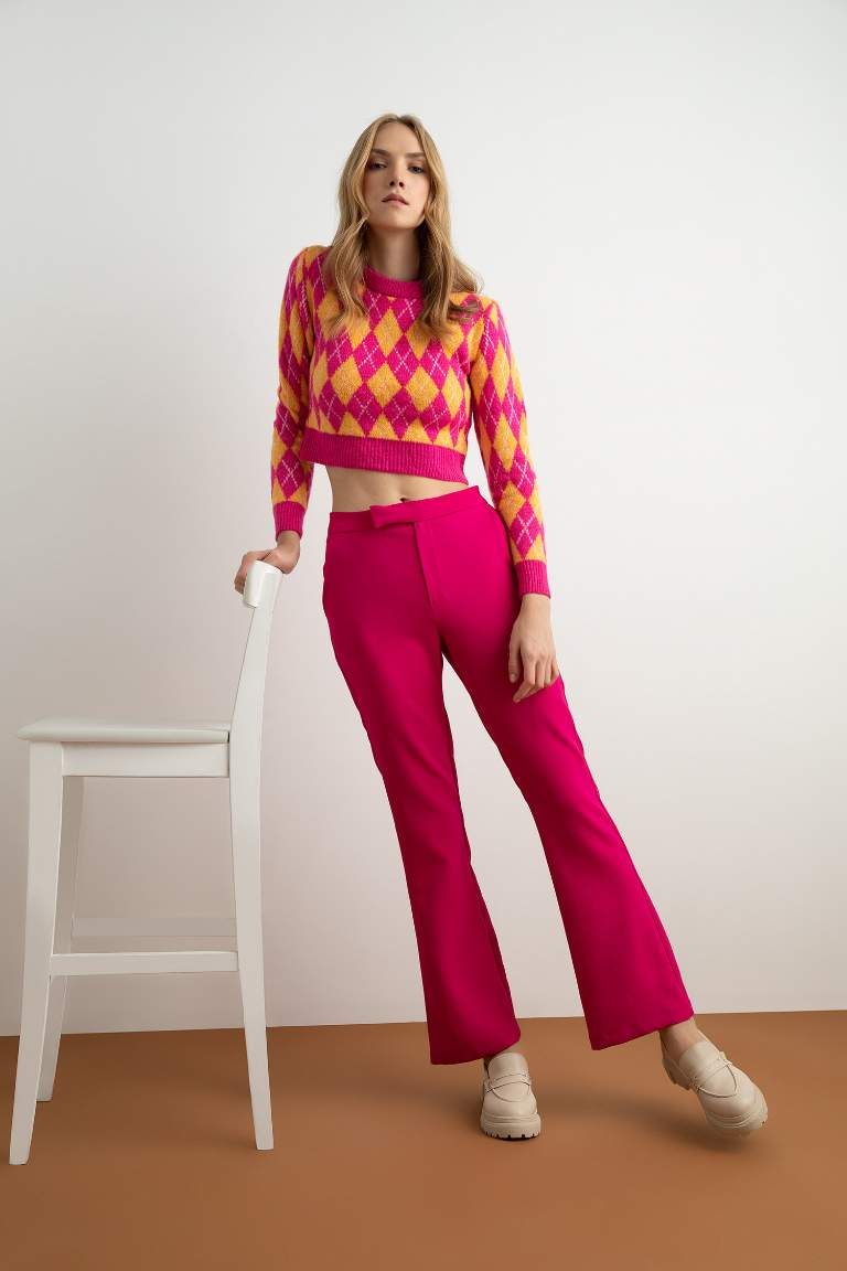 Flare tall hem Trousers