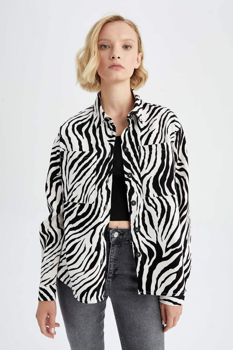 Oversize Fit Gabardin Uzun Kollu %100 Pamuk Gömlek