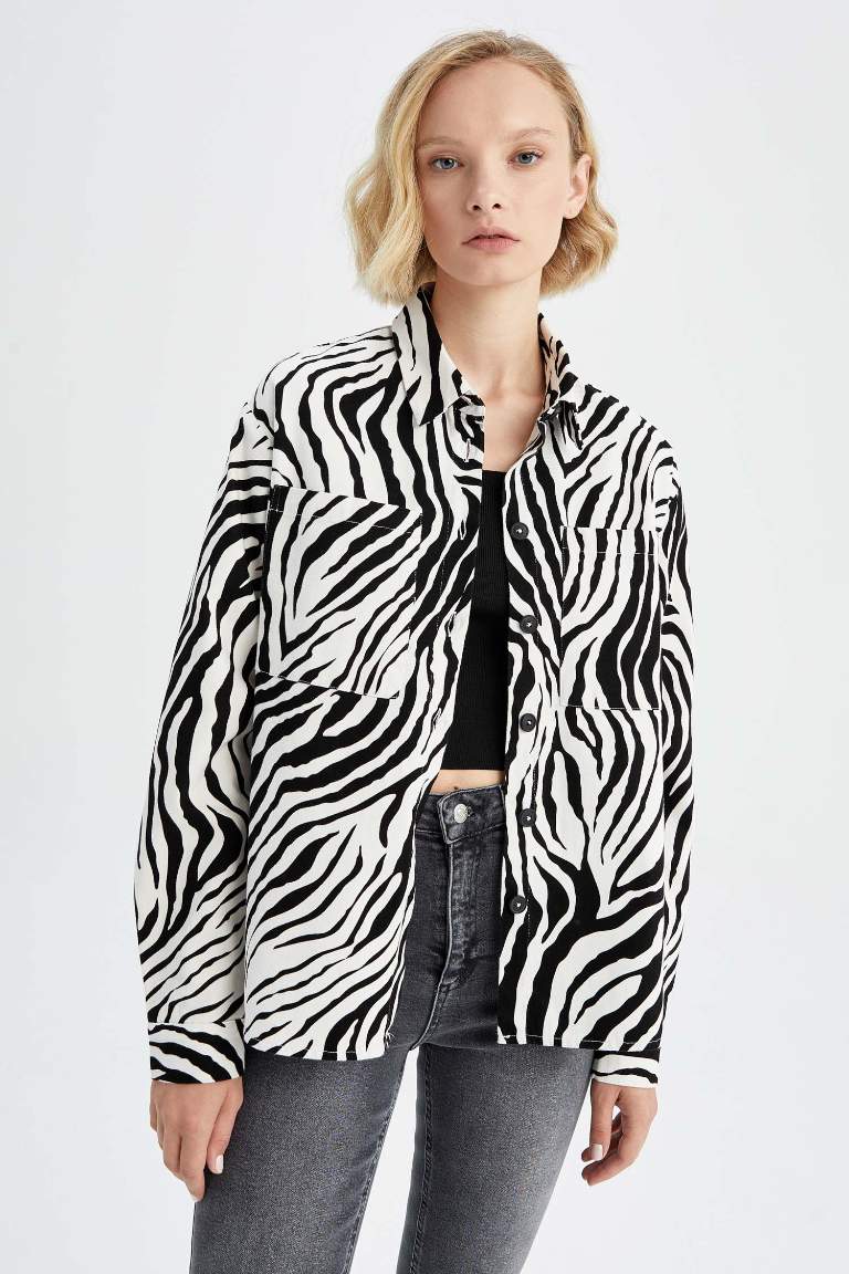 Oversize Fit Gabardin Uzun Kollu %100 Pamuk Gömlek