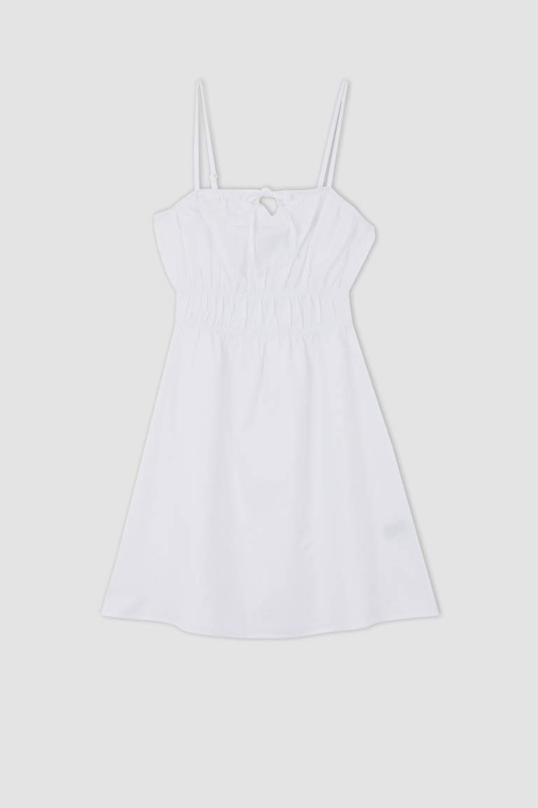 A Line Strap Linen Blend Mini Dress