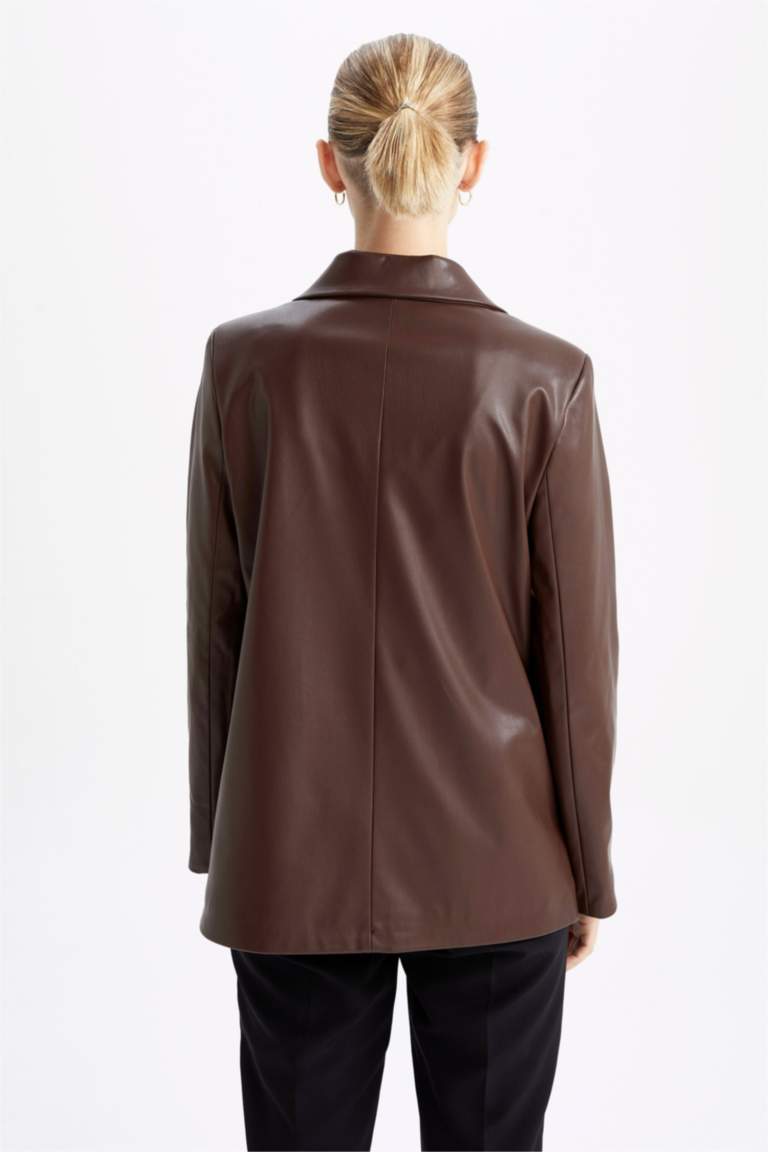 Blazer Similpelle Blazer In Finta Pelle ONLY Donna, Chiusura A