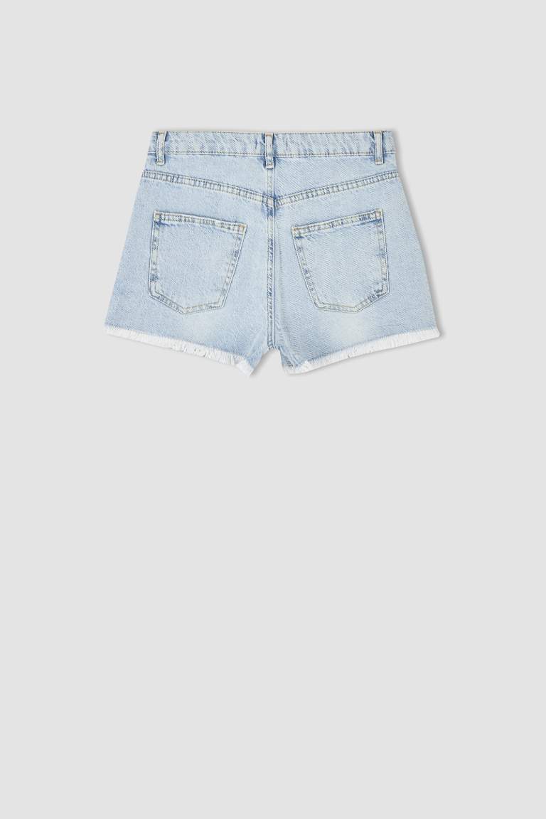 Jean Normal Waist Cut Ended Trousers Shorts