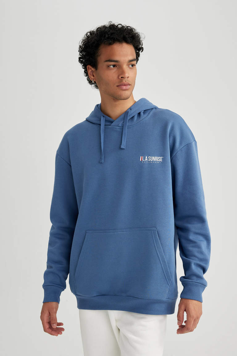 Indigo MAN Boxy Fit Printed Long Sleeve Sweatshirt 2905029 | DeFacto
