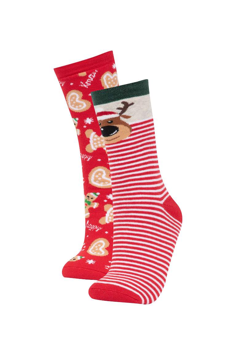 Women Christmas Themed Cotton 2 Piece Towel Socks