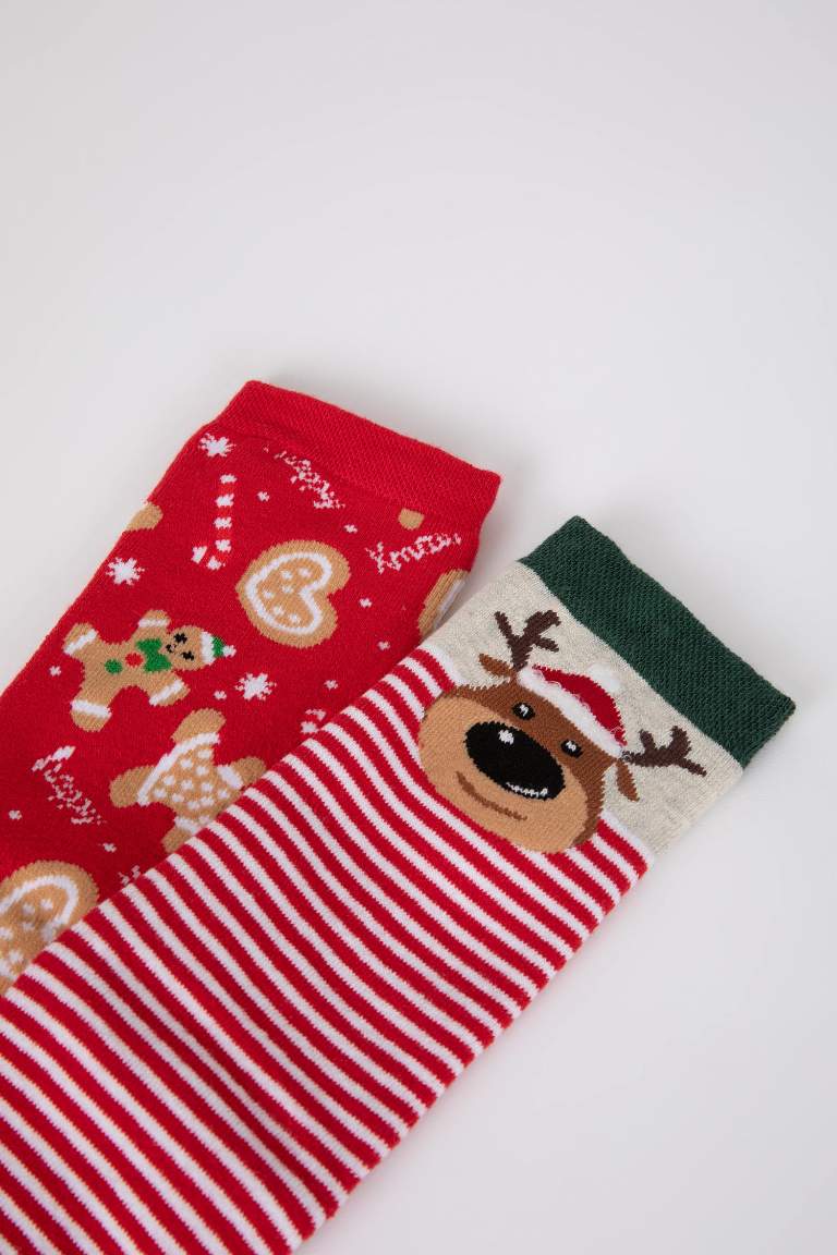 Women Christmas Themed Cotton 2 Piece Towel Socks