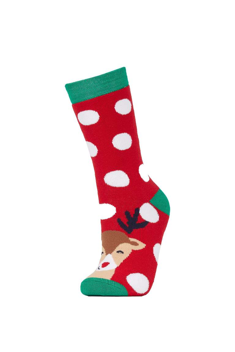 Women Christmas Themed 2 Piece Cotton Towel Socks