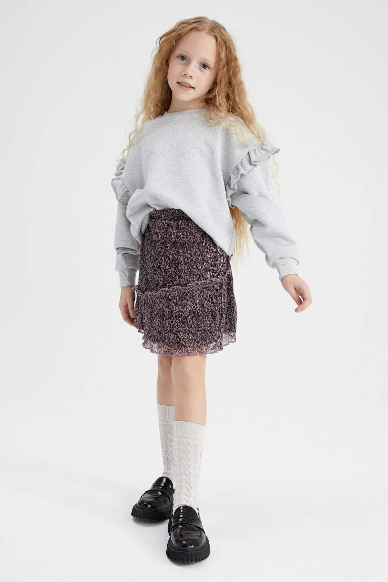 Girl Pleat Knitted Skirt