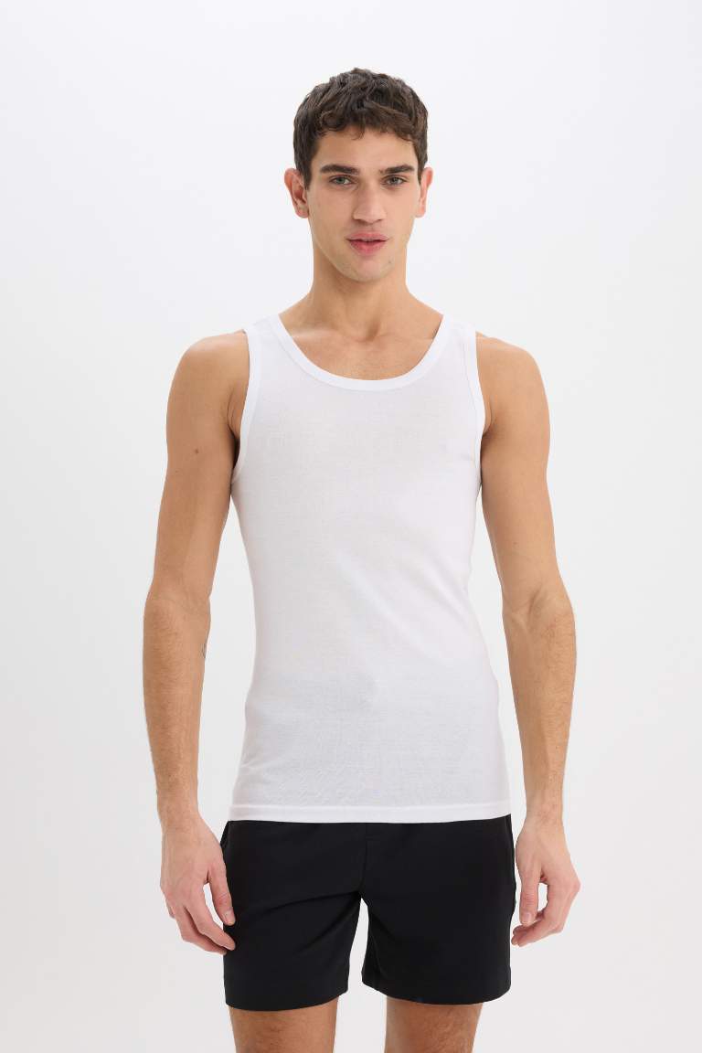 Slim Fit Ribbed 2 Piece Undershirt