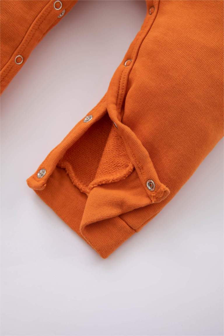 Erkek Bebek Yenidoğan Halloween Temalı Uzun Kollu Çıtçıtlı Tulum Şapka 2'li Takım