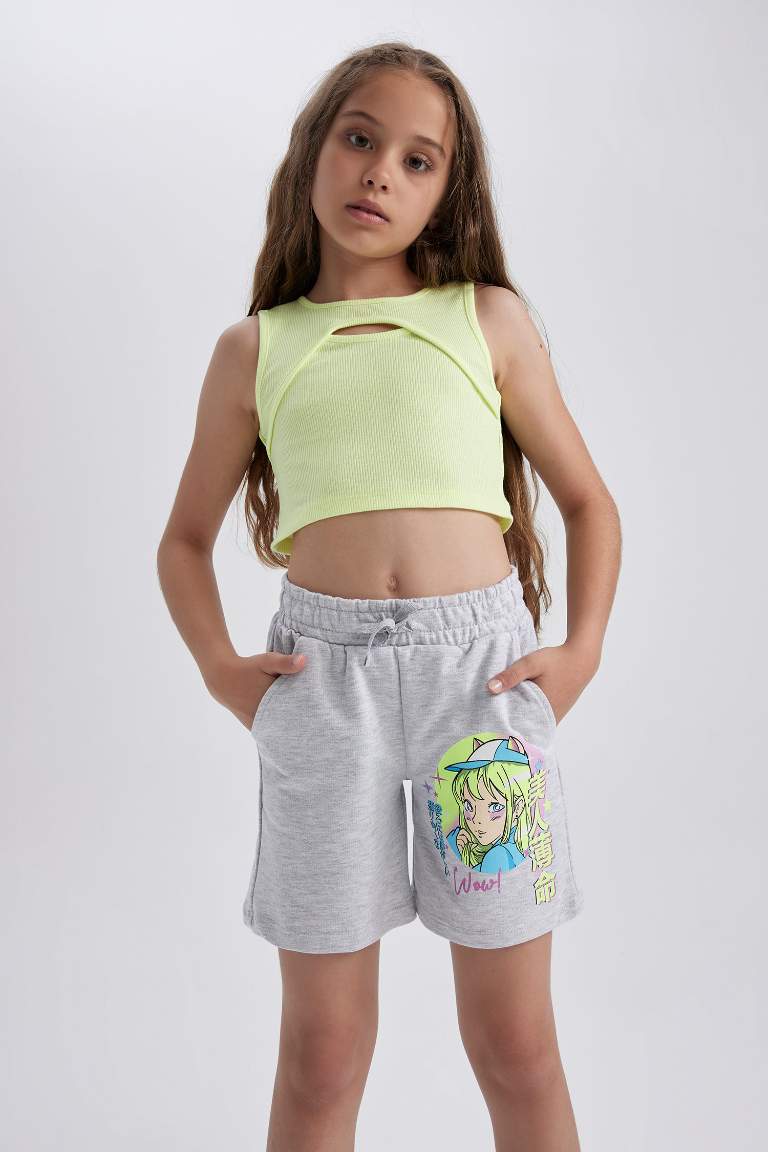 Short Tissu Sweat Fin pour Fille