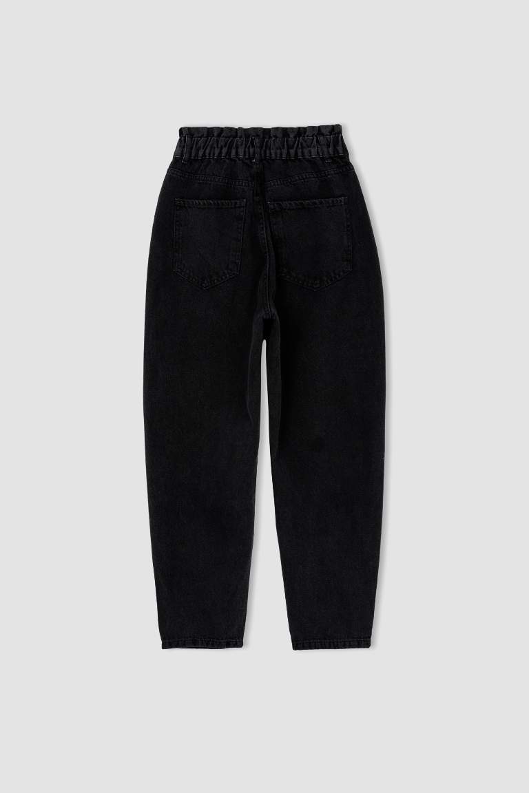 Paperbag Fit High Waist Jean  Cotton Trousers