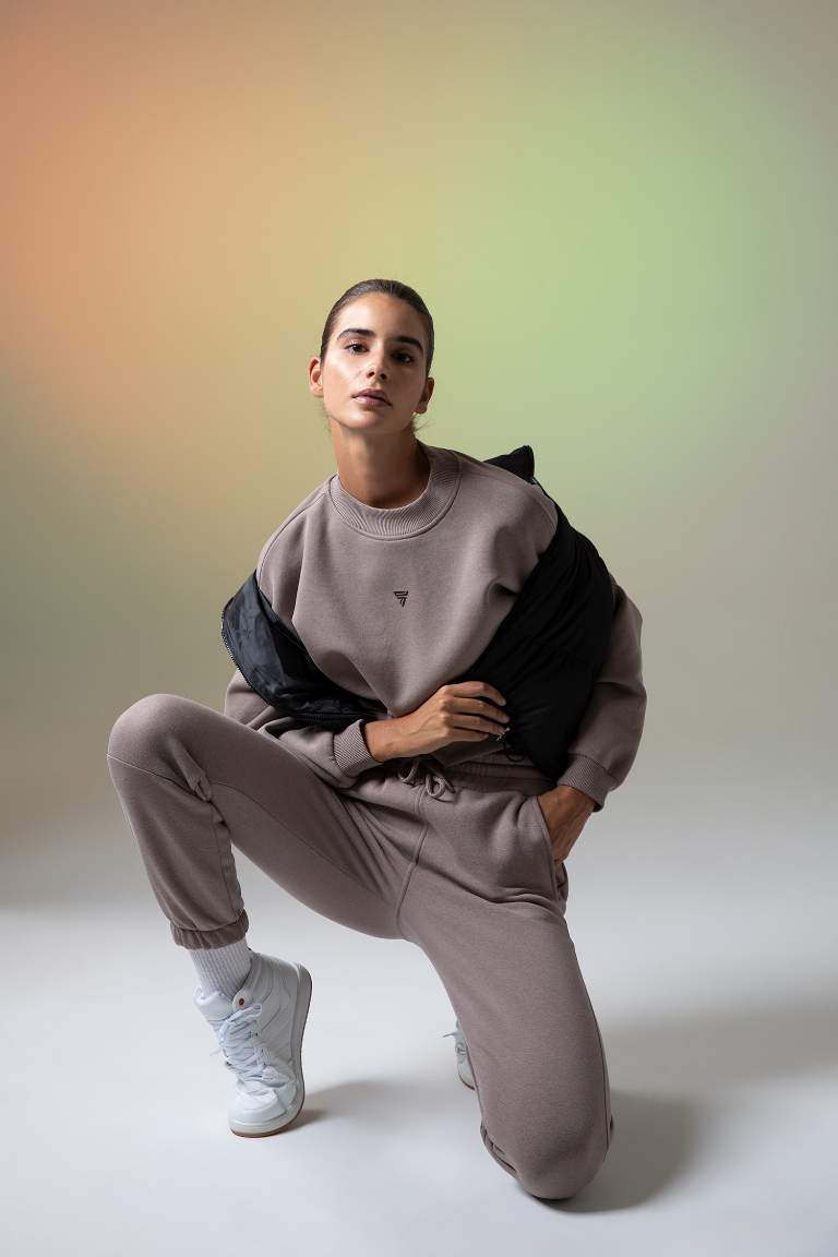 DeFactoFit Crop Bisiklet Yaka Sweatshirt
