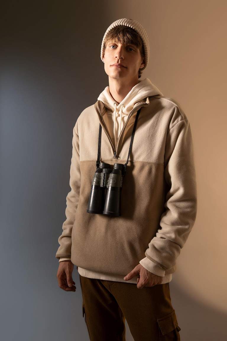 Sweat- Shirt Coupe décontractée Col montant Manche Longue