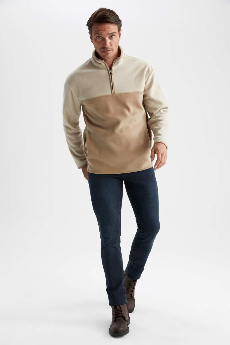 Sweat- Shirt Coupe décontractée Col montant Manche Longue