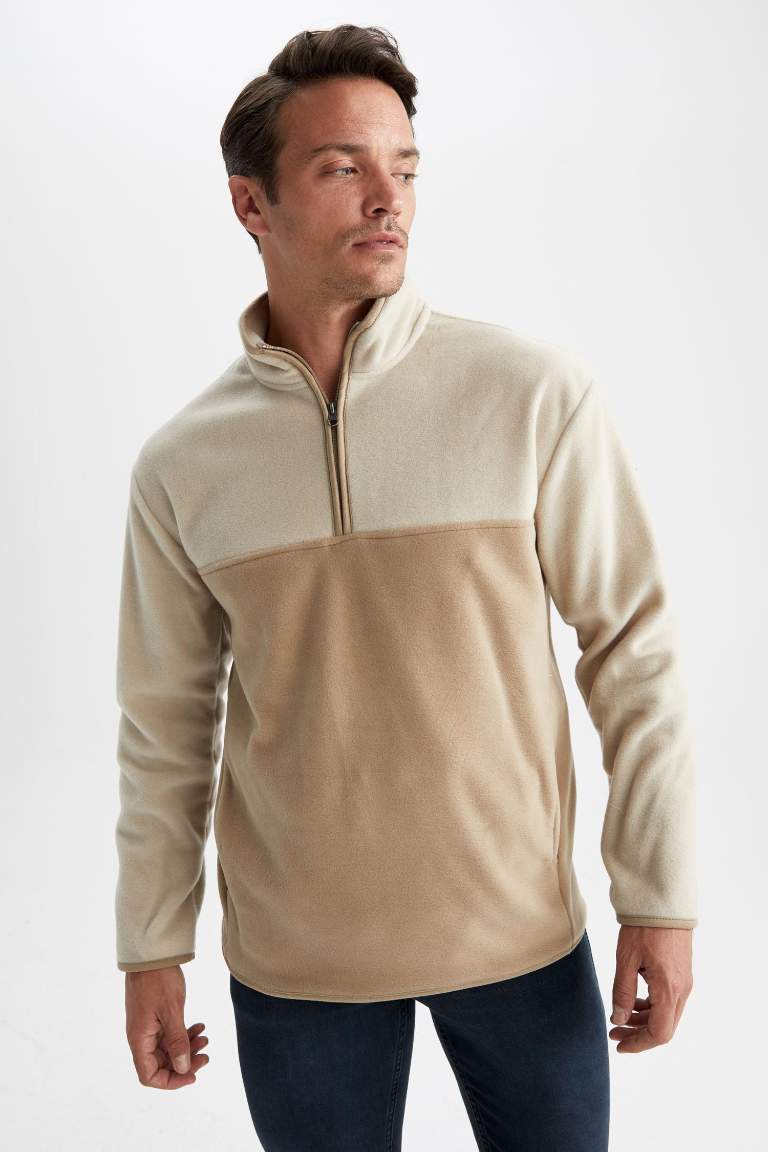 Sweat- Shirt Coupe décontractée Col montant Manche Longue