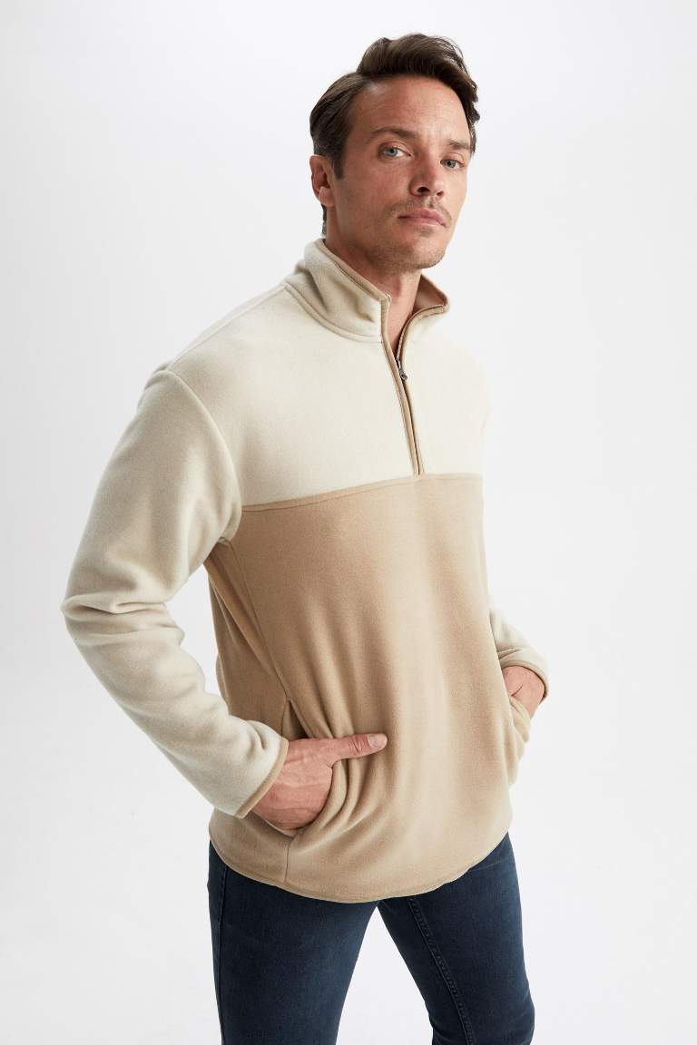 Sweat- Shirt Coupe décontractée Col montant Manche Longue