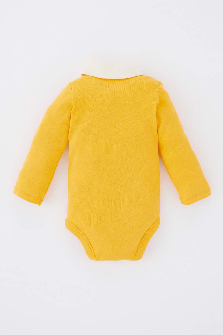 Erkek Bebek Polo Yaka Uzun Kollu Çıtçıtlı Body