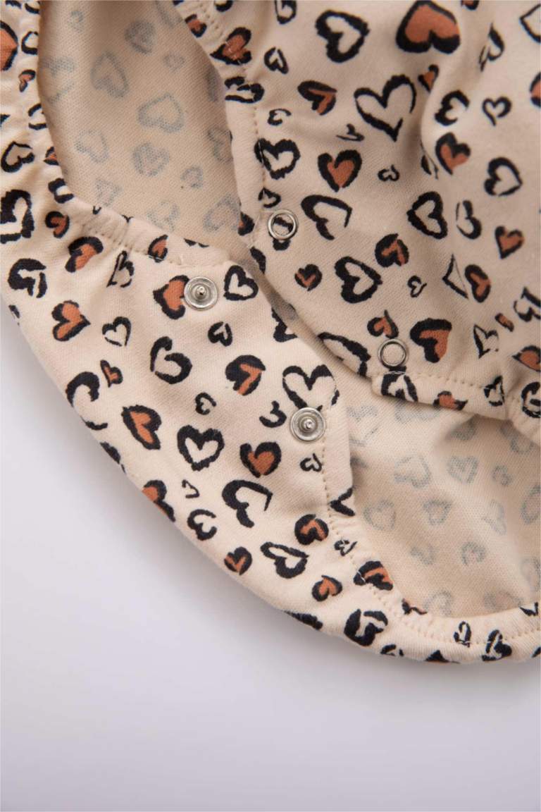 Orange BABY GIRL Baby Girl Crew Neck Printed Long Sleeve Jumpsuit