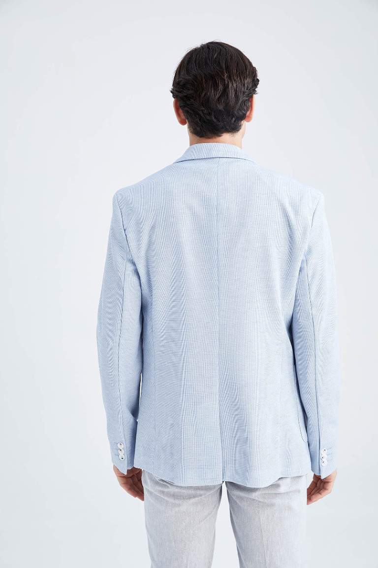 Slim Fit Dar Kesim Astarlı Blazer Ceket