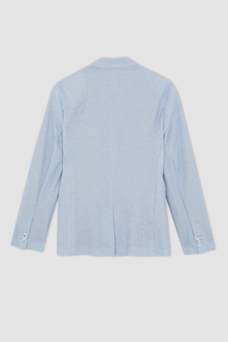 Slim Fit Dar Kesim Astarlı Blazer Ceket