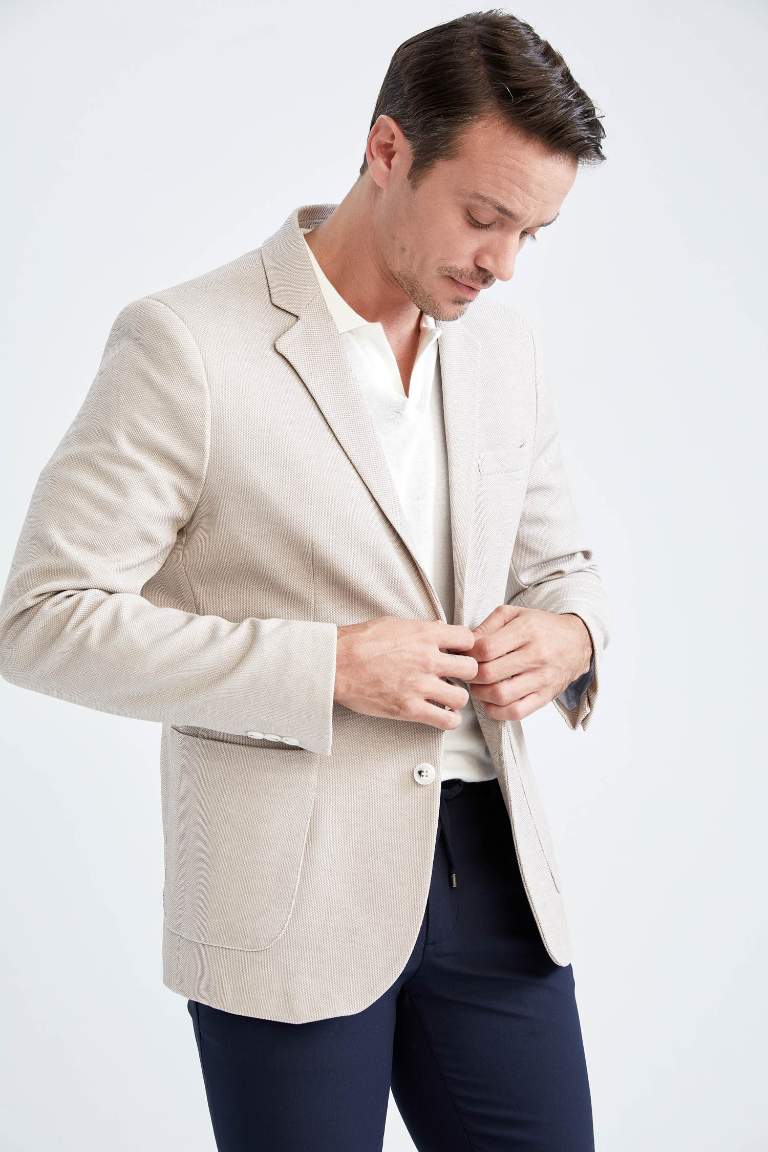 جاكيت بليزر سليم فيت مبطن