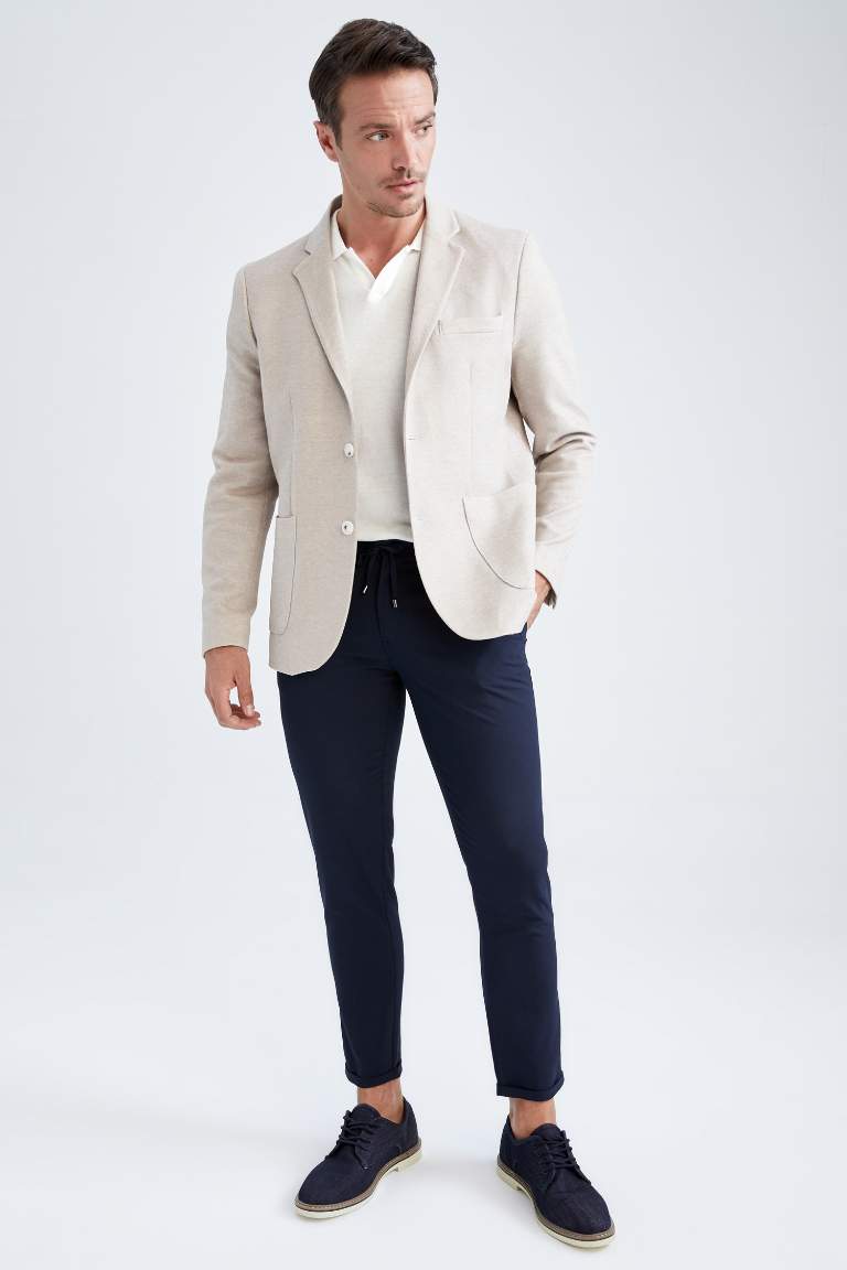 جاكيت بليزر سليم فيت مبطن