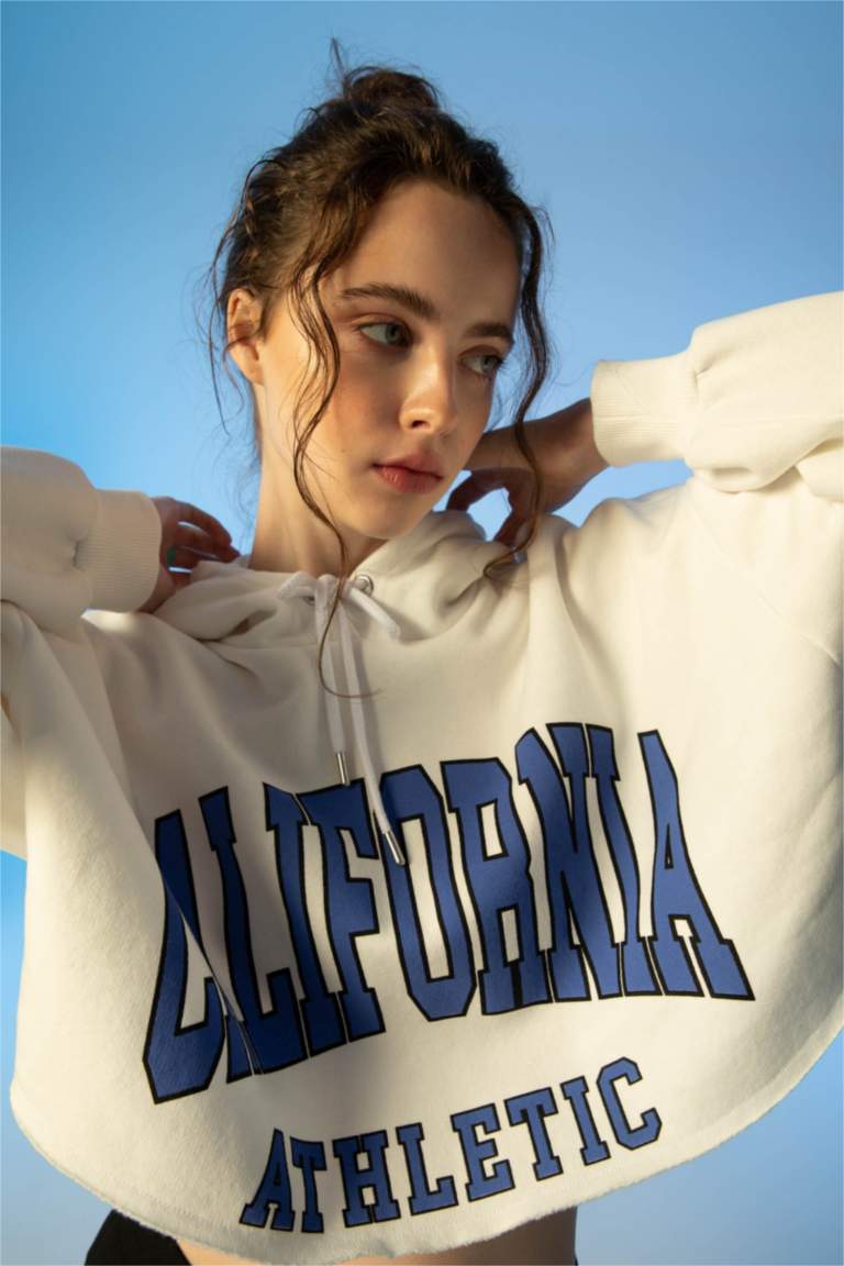 Oversize Fit Printed Long Sleeve Sweatshirt
