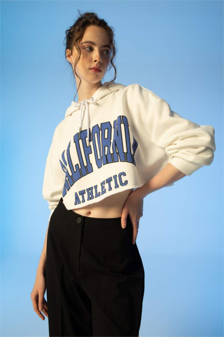 Oversize Fit Printed Long Sleeve Sweatshirt