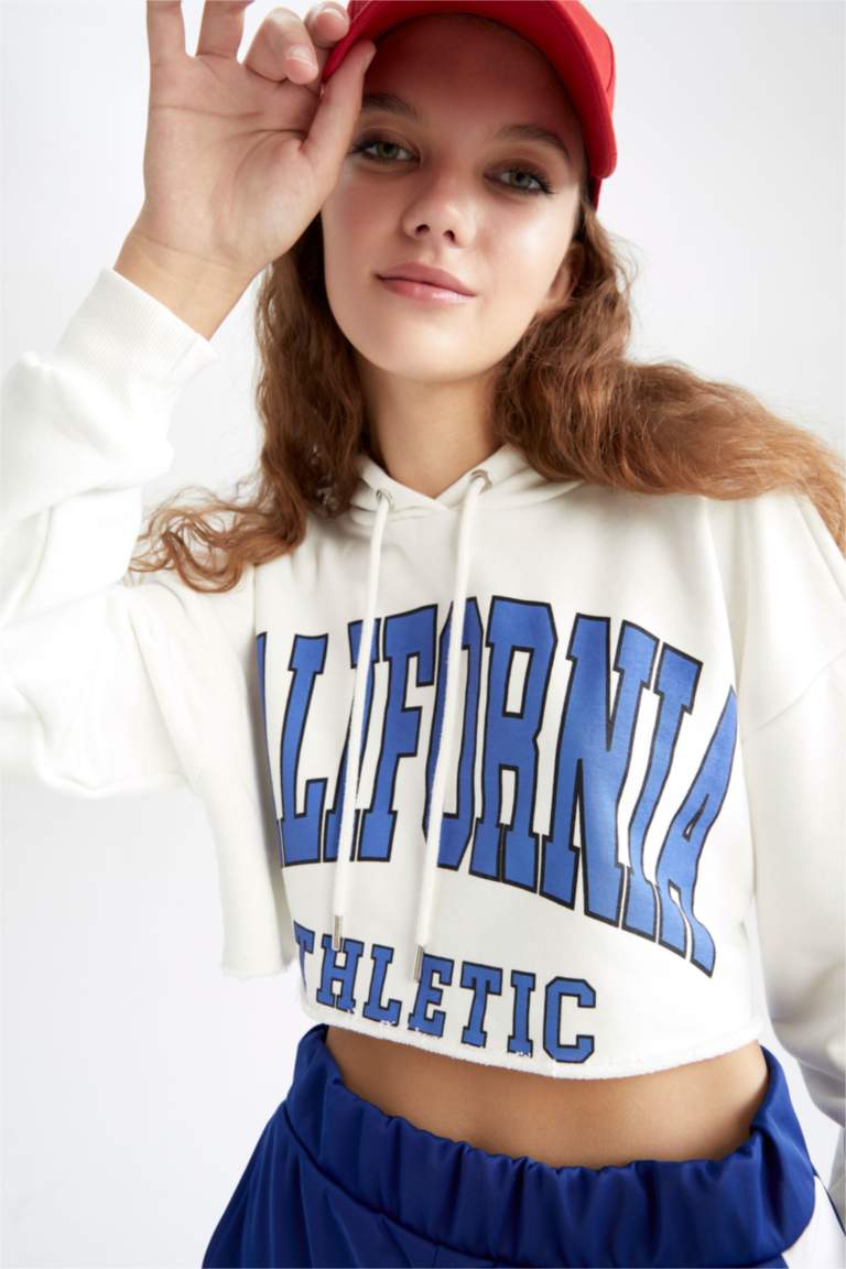 Oversize Fit Printed Long Sleeve Sweatshirt