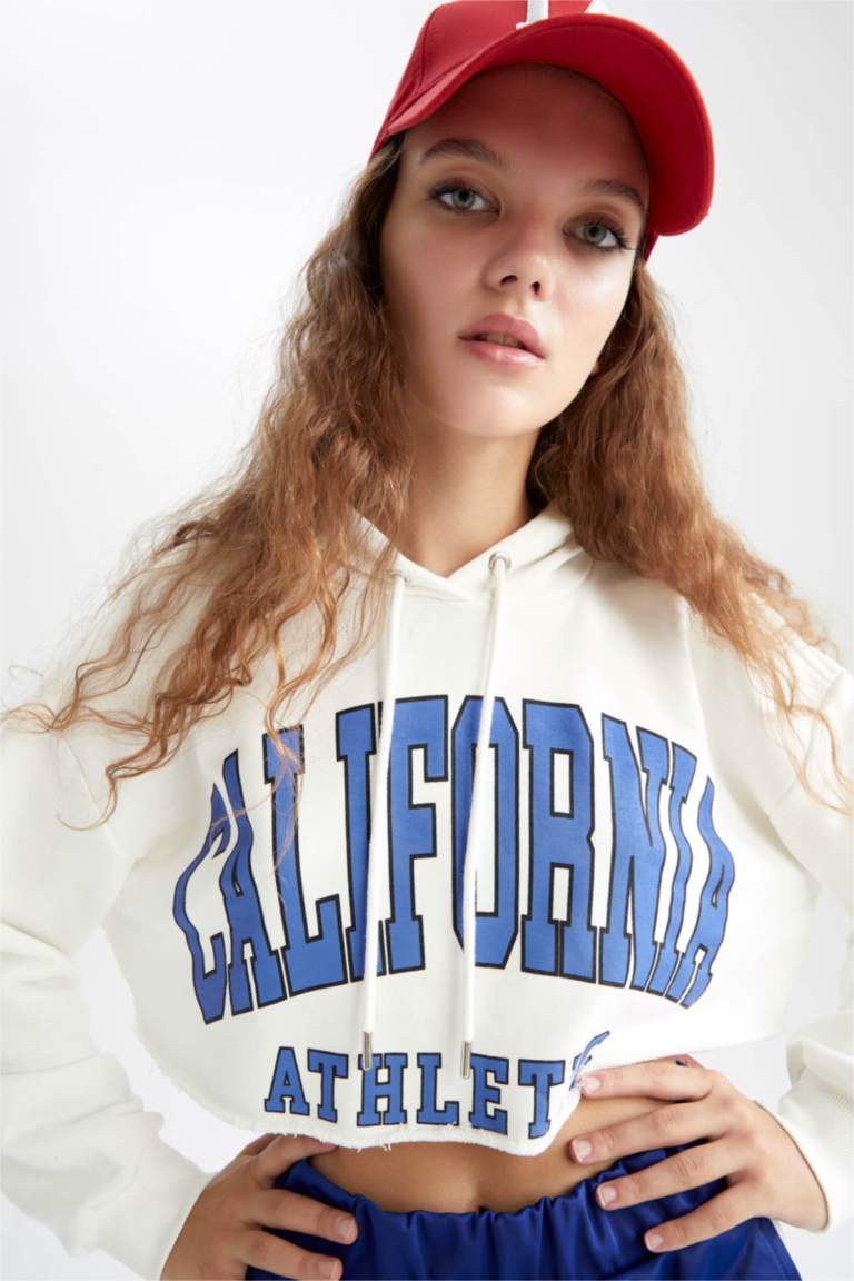 Oversize Fit Printed Long Sleeve Sweatshirt