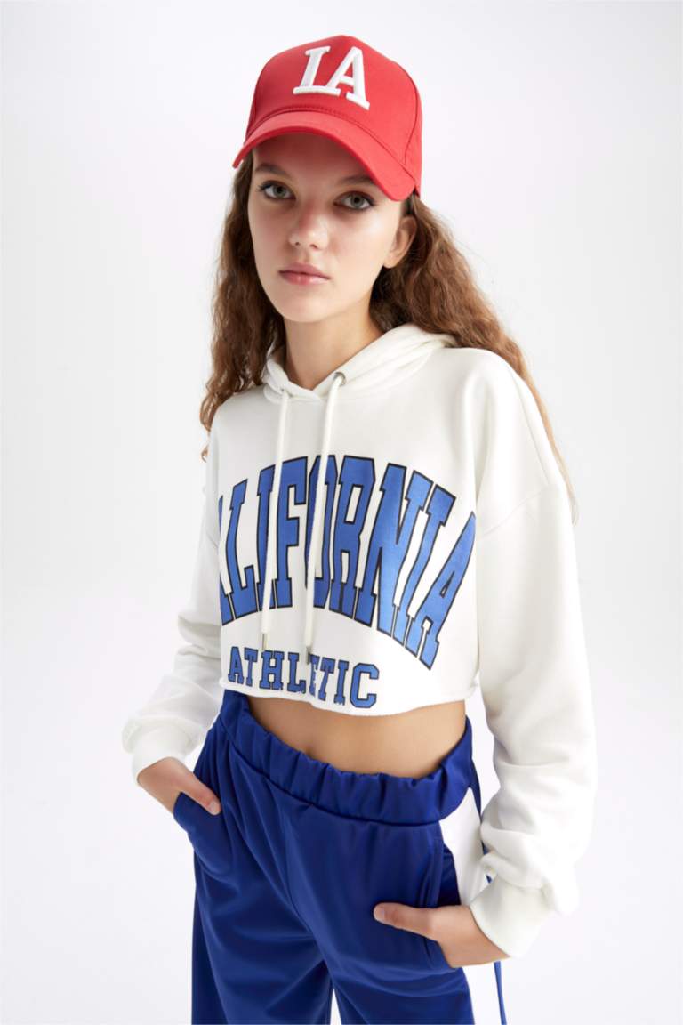 Oversize Fit Printed Long Sleeve Sweatshirt