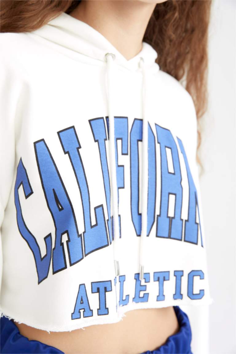 Oversize Fit Printed Long Sleeve Sweatshirt
