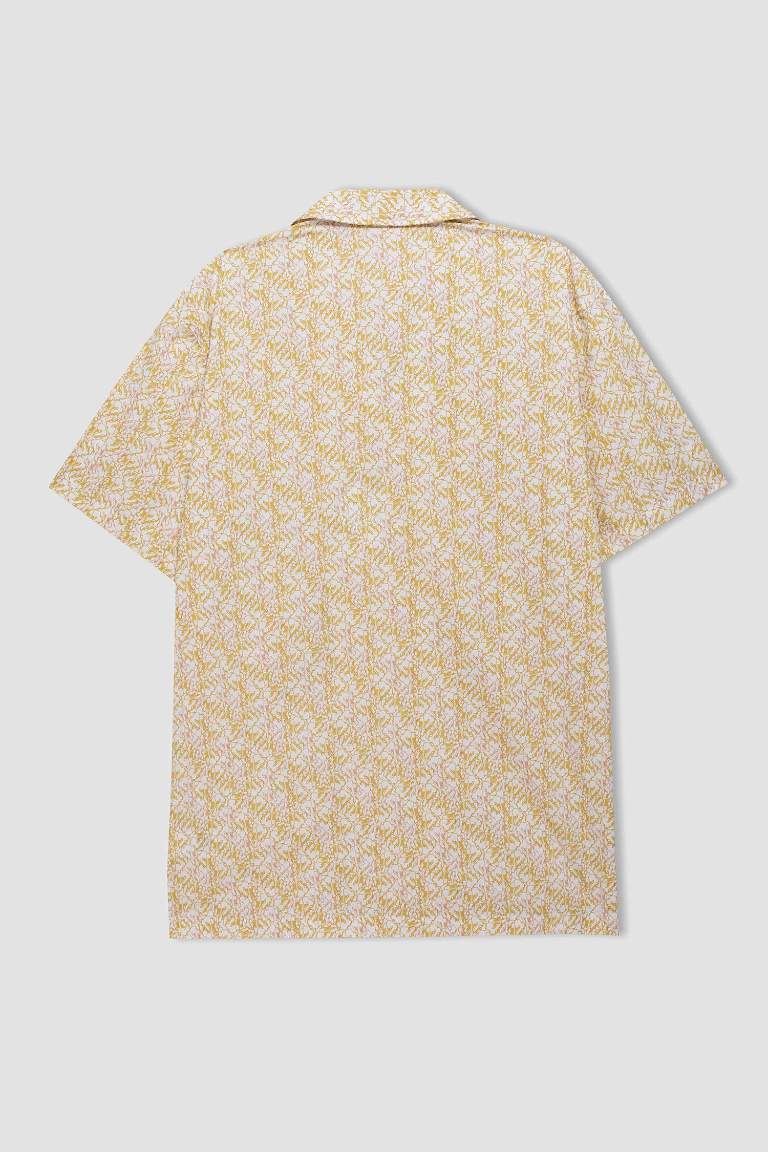 Regular Fit Resort Collar Printed Short Sleeve Shirt