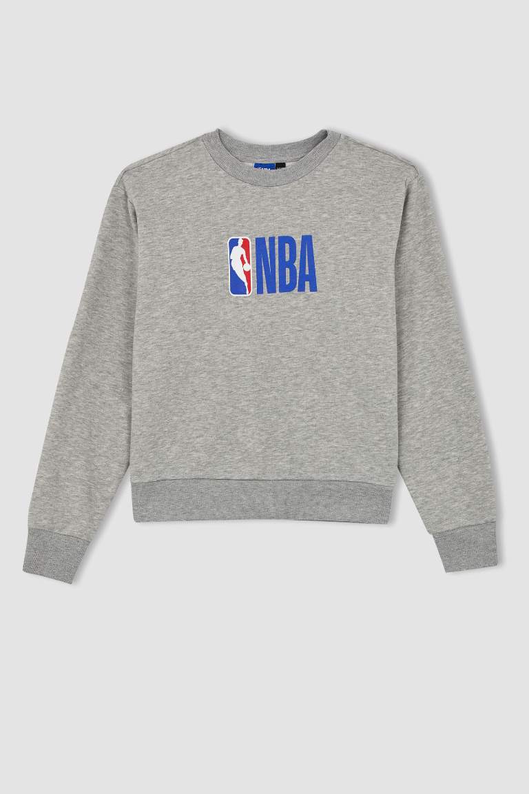 DeFactoFit NBA Standart Fit Bisiklet Yaka Sweatshirt