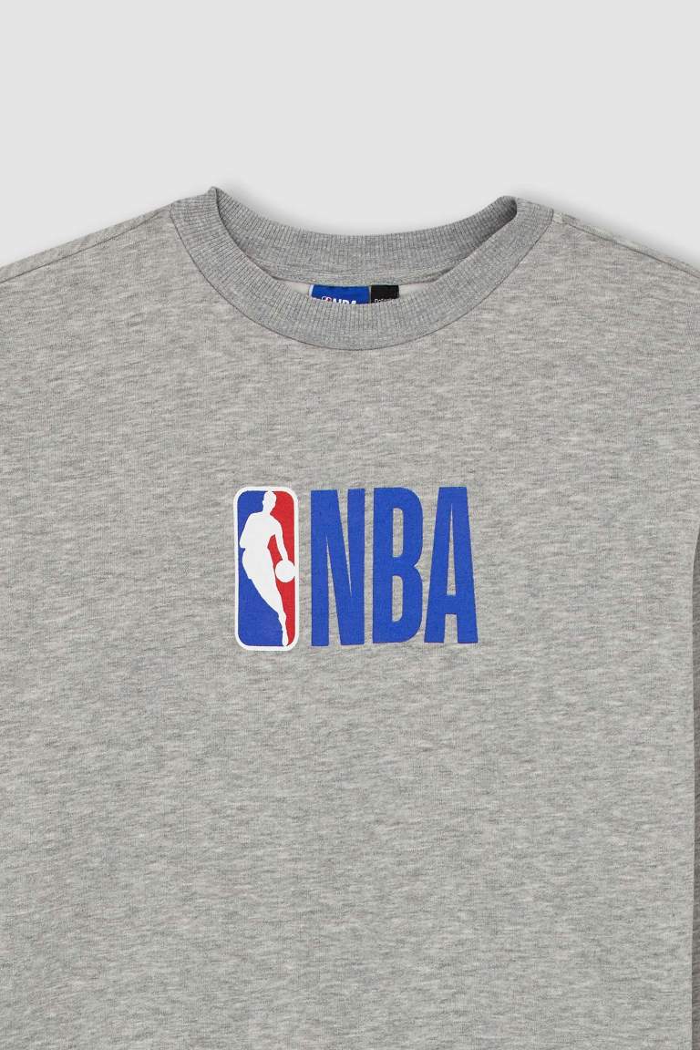 DeFactoFit NBA Standart Fit Bisiklet Yaka Sweatshirt