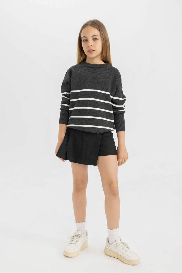 Girl Crew Neck Knit Pullover