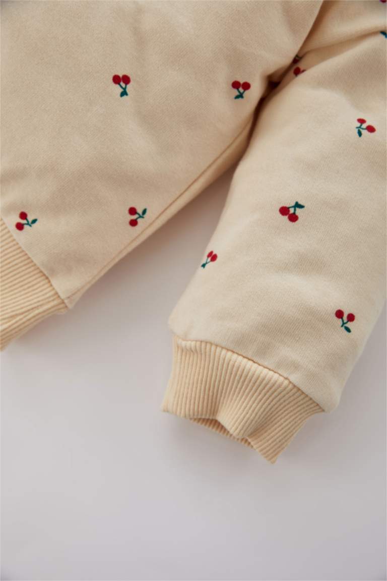 Ecru BABY GIRL 2 piece Regular Fit Crew Neck Fruit Knitted Set 2692265