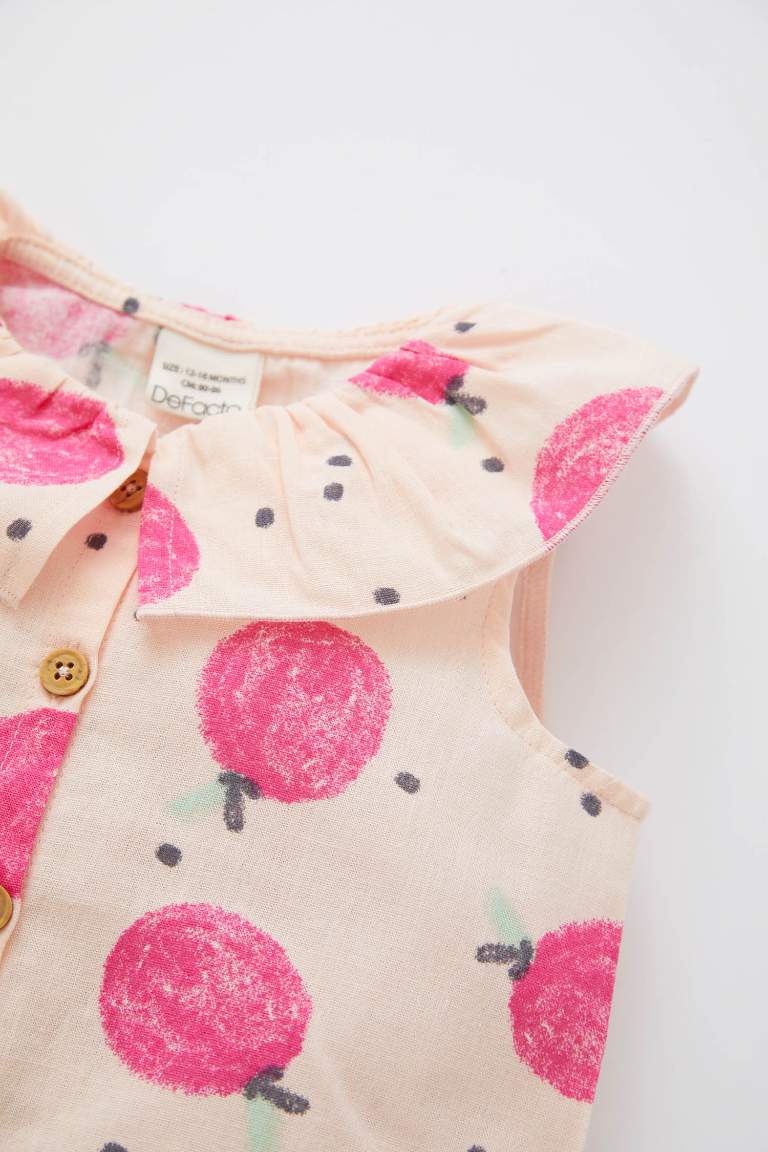 Chemise à manches courtes effet lin pour bébé fille