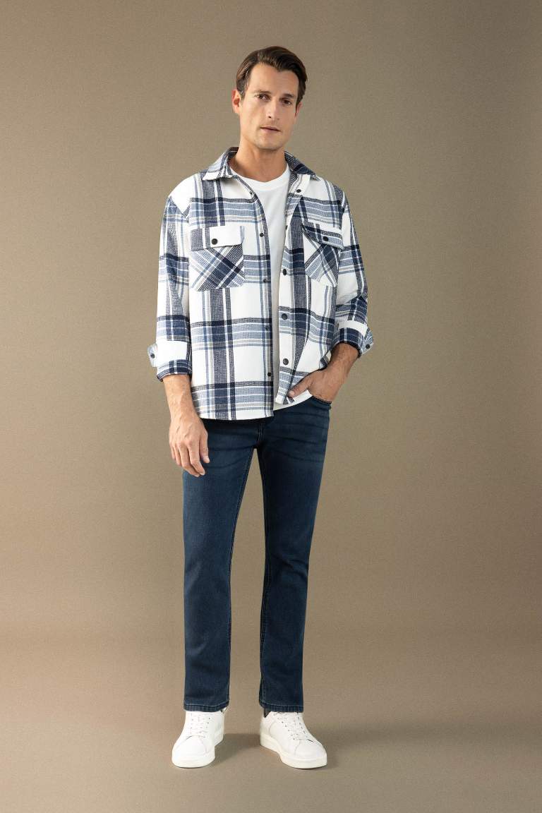 Relax Fit Polo Collar Lumberjack Cotton Shirt