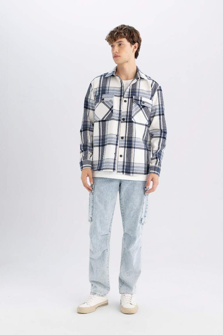 Relax Fit Polo Collar Lumberjack Cotton Shirt