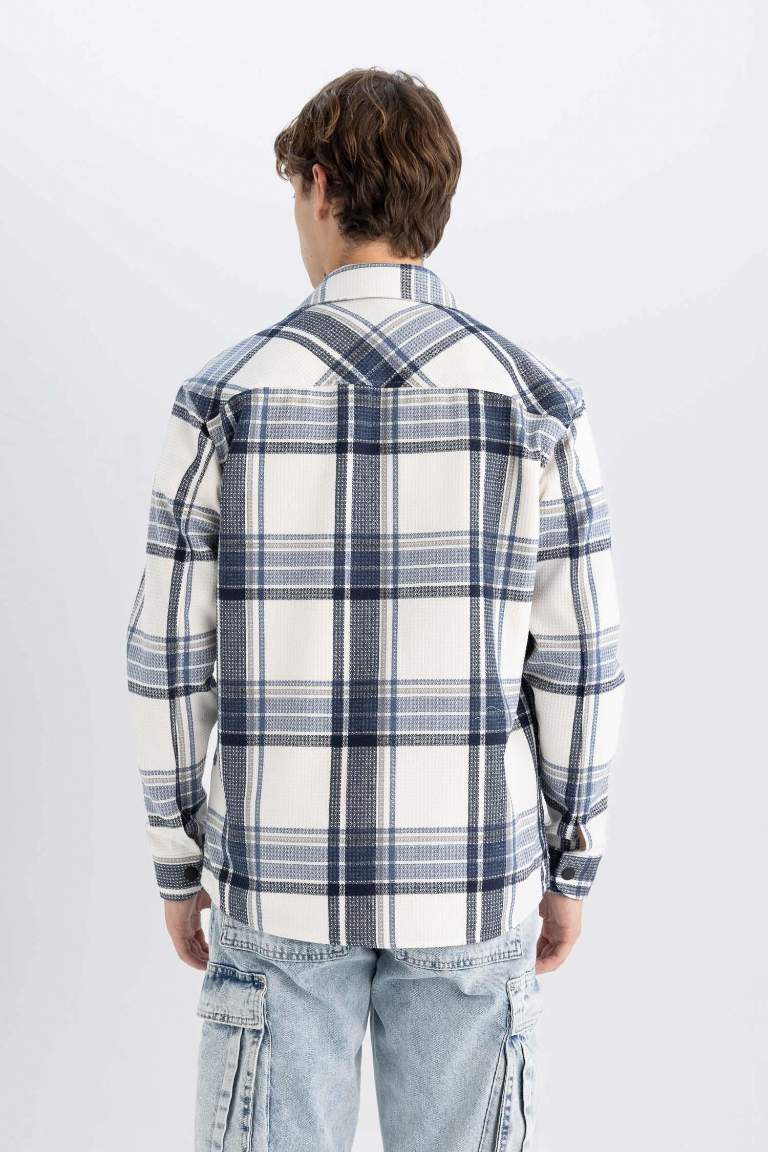 Relax Fit Polo Collar Lumberjack Cotton Shirt