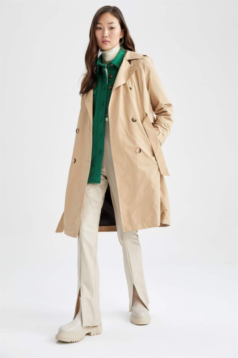 جاكيت ترانش كوت قصة عادية ببطانة صناعية